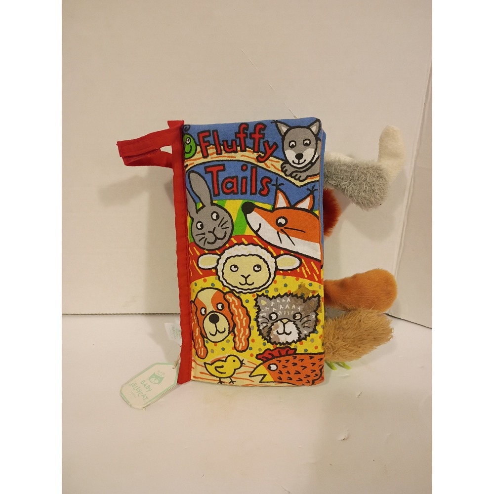 Jellycat Fluffy Tails Soft Cloth Book Anne Wilkinson Baby Sensory Toy BK4FT